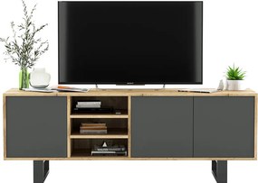 Szafka industrialna rtv dąb wotan + grafit Z0-C54