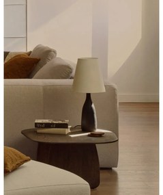 Czarna/kremowa lampa stołowa z tekstylnym kloszem (wysokość 56 cm) Luvia – Kave Home