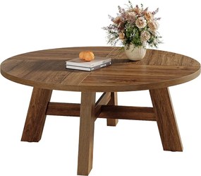 Okrągły stolik kawowy, 100 cm okrągły stolik kawowy ze wzmocnioną poprzeczką