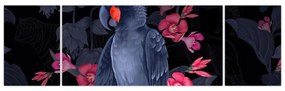 Obraz - Papuga wśród kwiatów (170x50 cm)