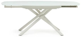 Biały rozkładany stół ze szklanym blatem 100x130 cm Yodalia – Kave Home