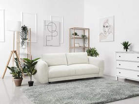 Sofa prosta z tkaniny Chenille "Saint Germain S" – 3-osobowa – beżowa