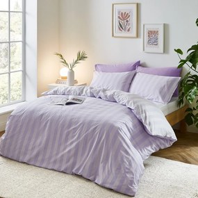 Biało-lawendowa pościel dwuosobowa 230x220 cm Stripe Tease – Sassy B