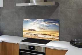 Panel szklany do Kuchni Zebry i Akacja pod Chmurami