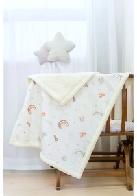 Biały koc dziecięcy z bawełny renforcé 75x100 cm Abc – Mijolnir