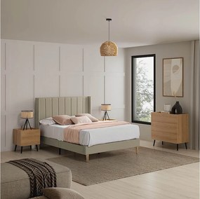 Rama łóżka tapicerowana Noelia 30 cm, 140x190 cm, Beżowy