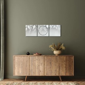 Obraz - Arkusze z plastiku (z zegarem) (90x30 cm)