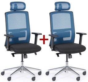 Krzesło biurowe NED MF 1+1 GRATIS, czarny/niebieski