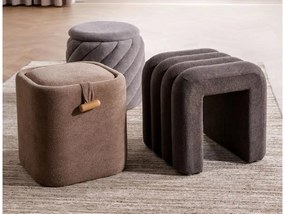 Beżowy taboret NAP z miejscem do przechowywania 37x37 cm