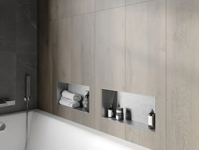 Mexen X-Wall-NR półka wnękowa bez kołnierza 45 x 20 cm, inox - 1911452010