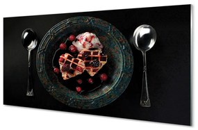 Szklany Panel Gofry serca łyżka lody