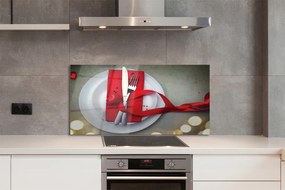 Panel szklany do Kuchni Kolacja przy Świecach w Kształcie Serca