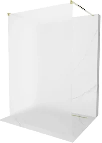 Mexen Kioto ścianka prysznicowa wolnostojąca 100 x 200 cm, szron 8 mm, złota - 800-100-002-50-30