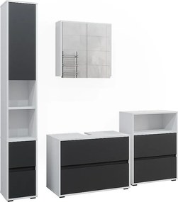 Zestaw mebli łazienkowych biały/antracyt 80x40x58 maltin