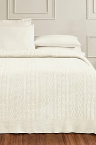 Wełniana narzuta na łóżko SPARSE w opakowaniu prezentowym Beżowy