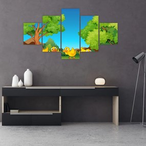 Obraz - Wesołe kaczątka (125x70 cm)
