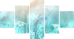 Obraz - Motyl w niebieskim (125x70 cm)