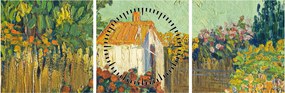 Obraz - Imitator of Vincent van Gogh, Landscape, reprodukcje (z zegarem) (90x30 cm)