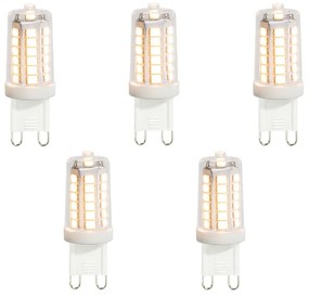Zestaw 5 przezroczystych żarówek LED G9 3,5W 480lm 3000K