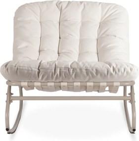 Fotel Bujany Ogrodowy AURORA na Płozach Beżowy/Kaszmir Nowoczesny