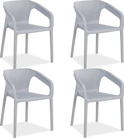 Krzesło ogrodowe 55x74,5x54 cm Szare Zestaw 4 szt.