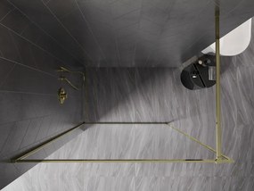 Mexen Kioto-F ścianka prysznicowa Walk-in z ramką 180 x 202 cm, transparent 8 mm, złota - 800-180-104-50-00