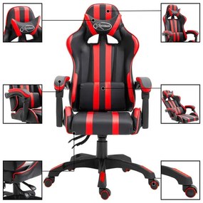 Czerwony ergonomiczny fotel dla gracza - Nirva