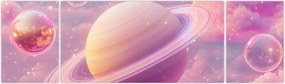 Obraz - Różowa planeta (170x50 cm)