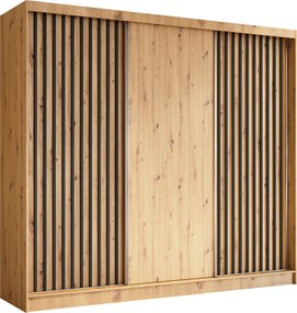 Szafa Przesuwna LAMELLO 240 cm Szafa Trzydrzwiowa Dąb artisan
