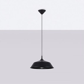 Lampy wiszące skandynawski Quarix, stal - 1 źródło światła 4000K - L.34 x H.74 cm - czarny