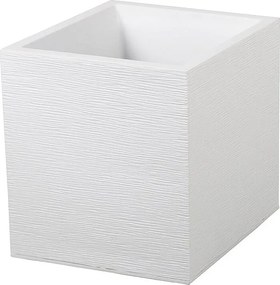 Doniczka Kwadratowa Graphit Biały 39,5 x 39,5 x 43,5 cm - 35 L - Nowoczesny Design - Odporna na Warunki Zewnętrzne i Wewnętrzne