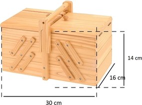 Drewniana niciarka – klasyczna niciarka z 5 przegródkami