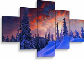 Obraz - Zimowy zmierzch (125x70 cm)