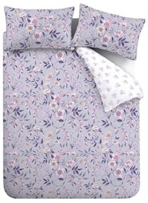 Biało-fioletowa pościel dwuosobowa 230x220 cm Isadora Floral – Catherine Lansfield