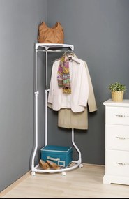 Narożny wieszak na ubrania - szafa na kółkach, WENKO