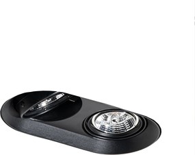 Okrągły podtynkowy reflektor czarny GU10 70 mm 2-punktowy - Hubs