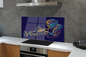 Szklany Panel Muzyk z Trąbką