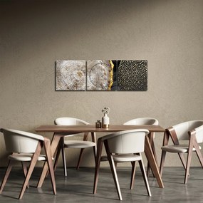 Obraz - Pień drzewa w kolażu 2 (z zegarem) (90x30 cm)