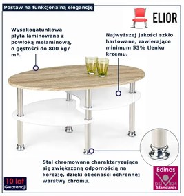Owalna Ława Z Półkami Dąb Sonoma R1-C15