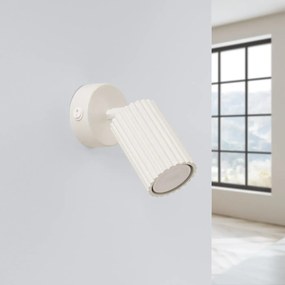 Kinkiet KARBON beżowy ryflowany z włącznikiem SOLLUX  LIGHTING