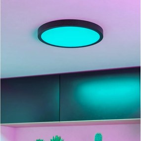 Eglo 901373 - LED RGBW ściemnialna przydymiona oprawa sufitowa FUEVA-Z LED/14,3W/230V 27,8cm IP44 czarna