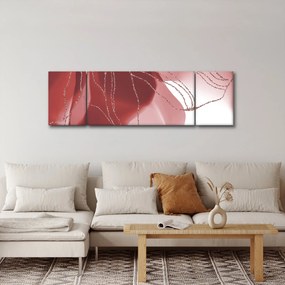 Obraz - Czerwony abstrakcyjny kwiat N⁰1 (170x50 cm)