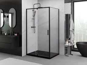 Mexen Exo-R kabina prysznicowa uchylna 100 x 80 cm, transparent, czarna - 819-100-080-70-00