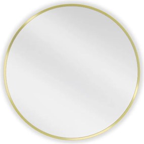 Mexen Loft lustro łazienkowe okragłe 60 cm, rama złota szczotkowana - 9850-060-060-000-50