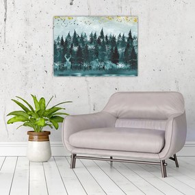 Obraz - Zwierzęta w lesie (70x50 cm)