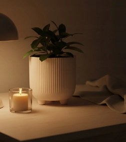 Doniczka Osłonka Beż 15 cm z Ceramiki na Trzech Nóżkach Designerska Donica