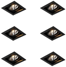Zestaw 6 Nowoczesna oprawa do wbudowania czarna regulowana 18cm - Artemis 111