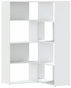 Narożny biały 4-poziomowy regał na książki R5-R25