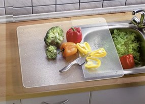 Szklana płyta ochronna, uniwersalna deska do krojenia – 3 w 1, WENKO