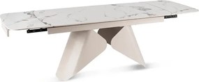 Zestaw Stół Rozkładany VERONA 160-240 cm Biały Marmur/Kaszmir i 4 Krzesła MOND Kremowe